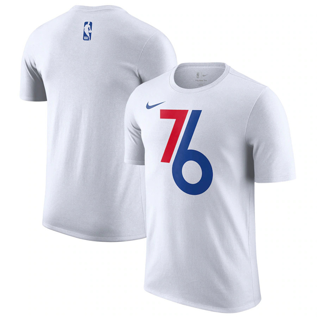 Men's Philadelphia 76ers White 2024/25 City Edition Essential Logo T-Shirt